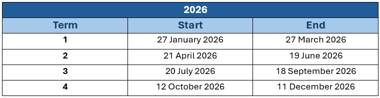 2026 Dates